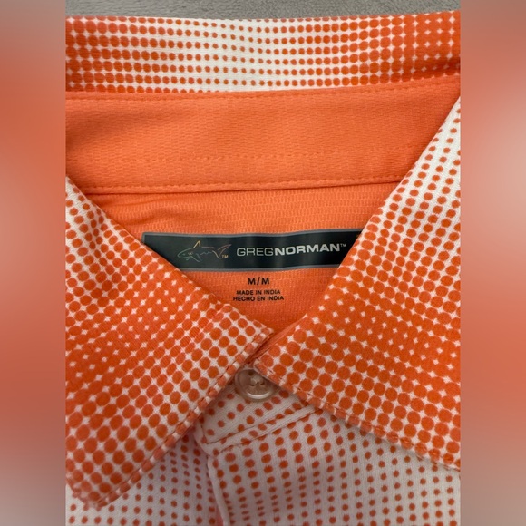 Greg Norman Golf Polo Men’s Medium Orange Performance Pima Cotton Short Sleeve - Picture 5 of 8
